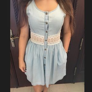 chambray button up dress